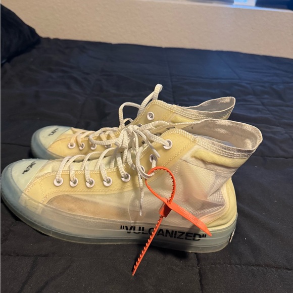 Translucent High-Top Sneakers with Text Detail off white converse collab the ten - Picture 3 of 6